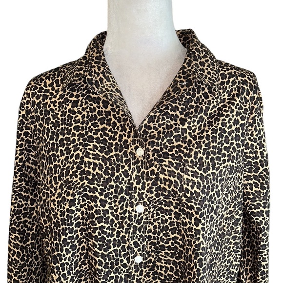 J. Crew Signature Fit Leopard Printed Button Up Shirt - XXL - Picture 3 of 14
